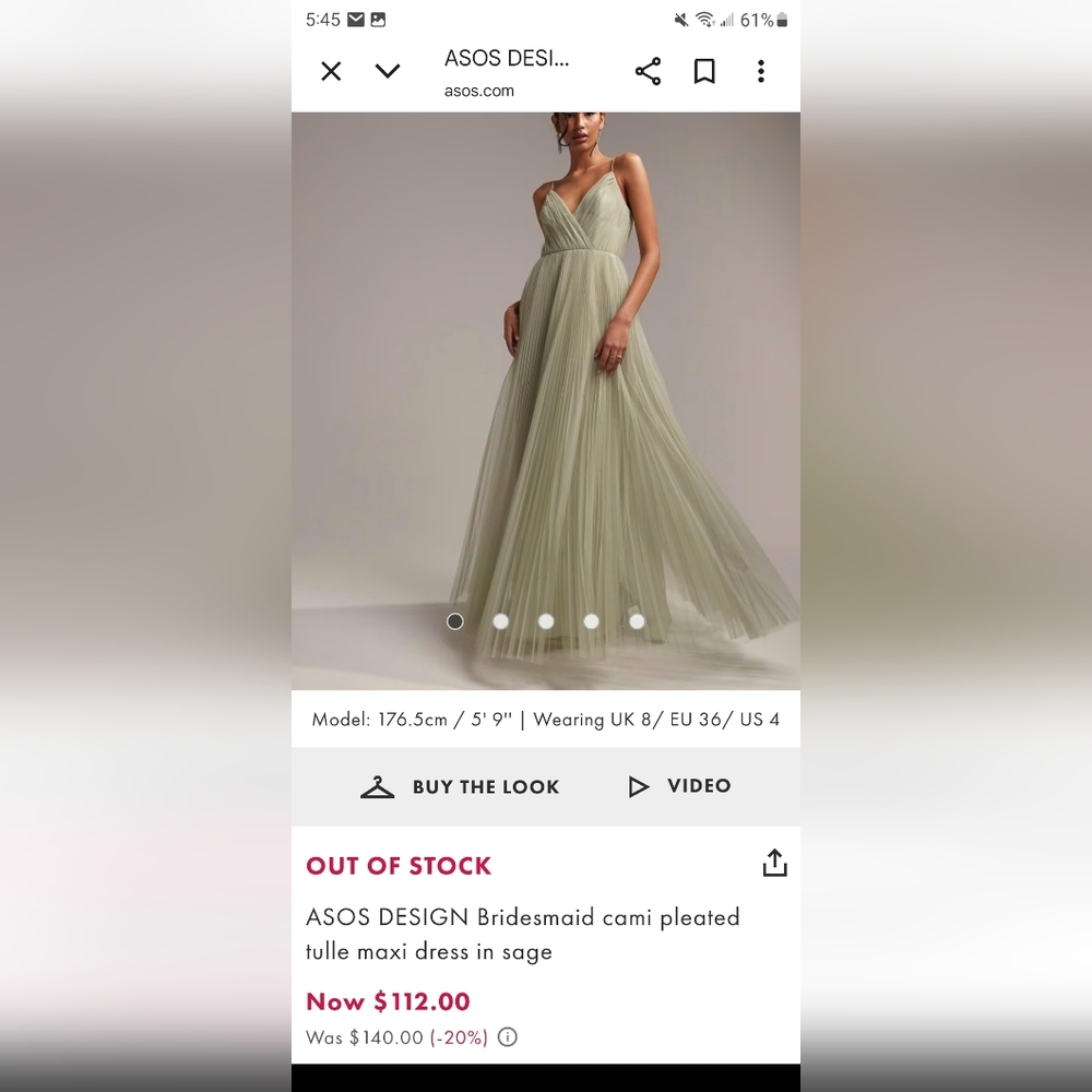 ASOS Sage Green Maxi Dress